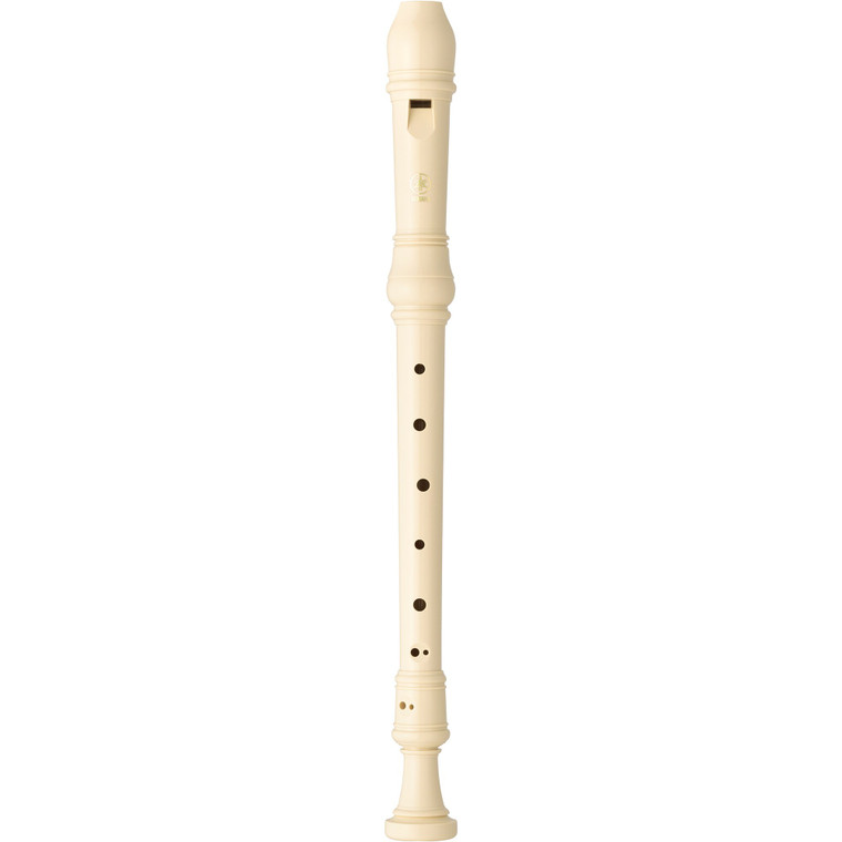 Yamaha YRA28BIII treble recorder, front view of the full three-piece alto