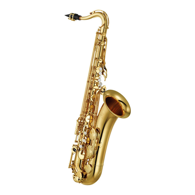 Yamaha YTS280 student tenor saxophone in gold lacquer, front view