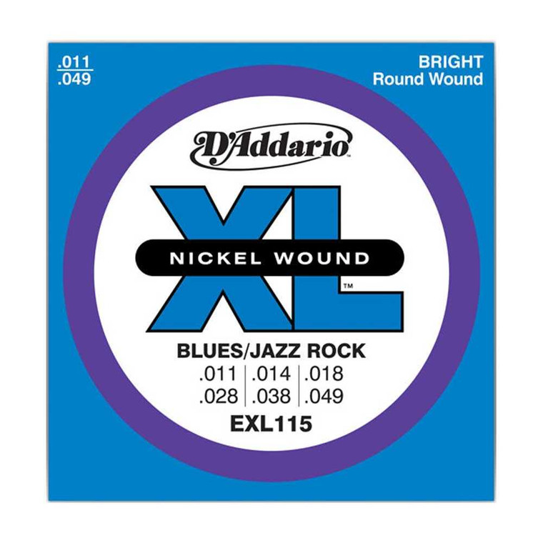 D'Addario, EXL115, 11-49, Nickel, Wound, Blues-Jazz, Rock, Medium, Electric, Guitar, Strings