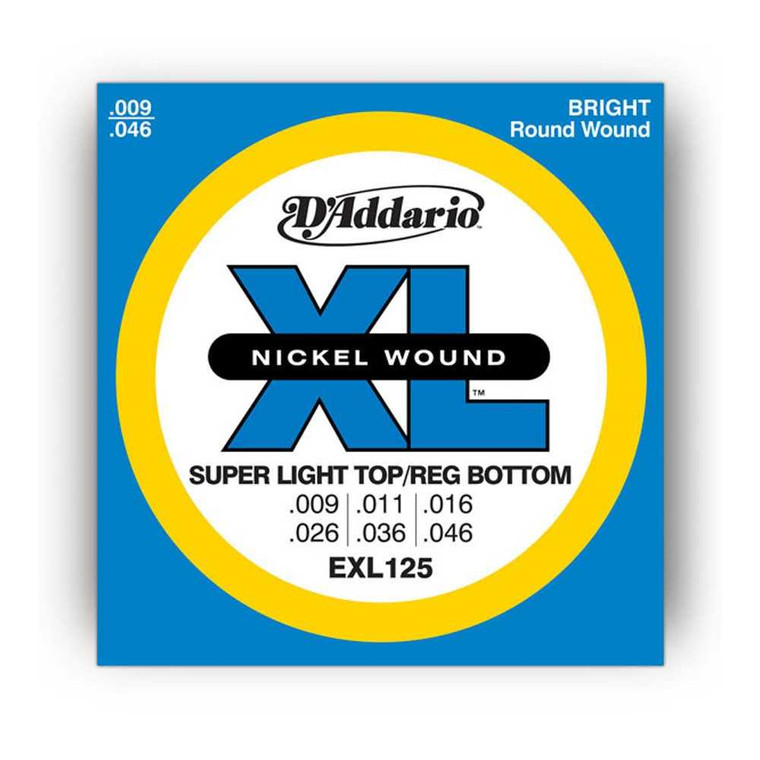 D'Addario, XL, 9-46, Super, Lite, Top/Reg, Bottom, Electric, Guitar, Strings