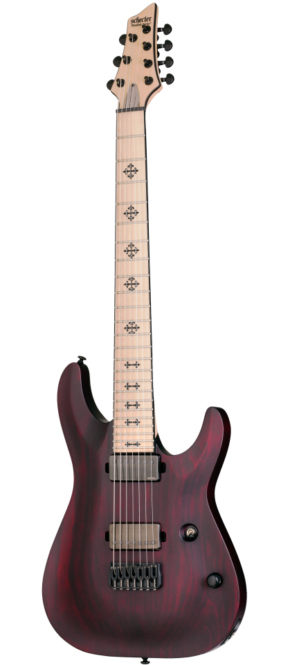 SCHECTER JEFF LOOMIS JL-7 VAMPIRE RED SATIN ELECTRIC GUITAR