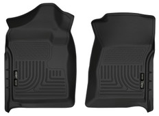 CHEVY/GMC SILVERADO/SIERRA REG CAB FRONT LINERS 2007 NEW BODY STYLE & 2008-10 ALL CHEVY/GMC SILVERADO/SIERRA REGULAR CAB (NOT CHASSIS CAB) TRUCKS CUSTOM MOLDED WEATHERBEATER FRONT FLOOR LINERS - BLACK