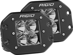 RIGID D-Series PRO LED Light, Flood Optic, Flush Mount, Pair