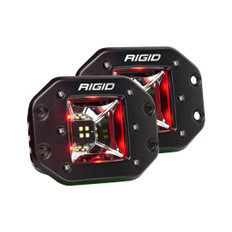 RIGID Radiance Scene Light W/Red Backlight, Flush Mount, Black Housing, Pair