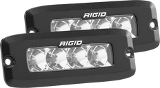 RIGID SR-Q Series PRO, Flood Optic, Flush Mount, Black Housing, Pair