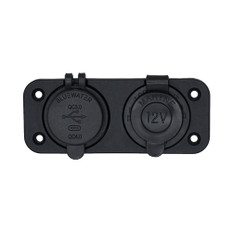 Bluewater Dual USB/USB-C 12V Combo Receptacle w/Plate