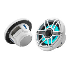 JL Audio M6 Series 6.5" Marine Coaxial Speakers w/Gloss White Sport Grille  LED Lighting - M6-650X-S-GwGw-i