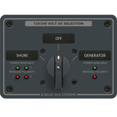 Blue Sea 8386 AC Rotary Switch Panel 30 Ampere 2 Positon + OFF, 4 Pole