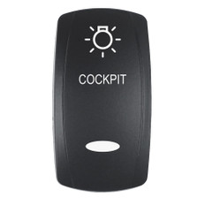 Pacer Actuator - 'COCKPIT' f/V Series Contura Switches - Black - Laser Etched (Top/Bottom Light)