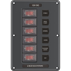 Blue Sea 4322 Circuit Breaker Switch Panel 6 Position - Gray