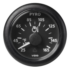 Veratron 52 MM (2-1/16") ViewLine Pyrometer - 250 to 1650F - Black Dial & Bezel