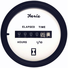 Faria Euro White 2 Hourmeter (10,000 Hrs) (12-32 VDC)