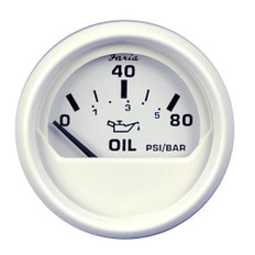 Faria Dress White 2 Oil Pressure Gauge - 80 PSI