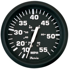 Faria Euro Black 4 Speedometer - 55MPH (Mechanical)