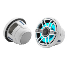 JL Audio M6 Series 8.8" Marine Coaxial Speakers w/Gloss White Sport Grille &amp; Transflective&trade; LED Lighting - M6-880X-S-GwGw-i