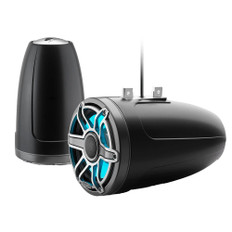 JL Audio M6 Series 8.8" Enclosed Tower Coaxial System w/Titanium Sport Grille &amp; Transflective&trade; LED Lighting - M6-880ETXv3-Sb-S-GmTi-i