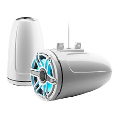 JL Audio M6 Series 7.7" Enclosed Tower Coaxial System w/Gloss White Sport Grille &amp; Transflective&trade; LED Lighting - M6-770ETXv3-Gw-S-GwGw-i