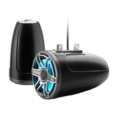JL Audio M6 Series 7.7" Enclosed Tower Coaxial System w/Titanium Sport Grille &amp; Transflective&trade; LED Lighting - M6-770ETXv3-Sb-S-GmTi-i