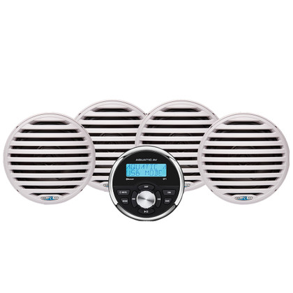 Aquatic AV Economy Gauge Stereo/Speakers Kit - White