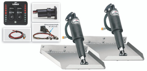 Lenco 12inx12in Edge Mount Trim Tab Kit 12v With Led Integrated Switch