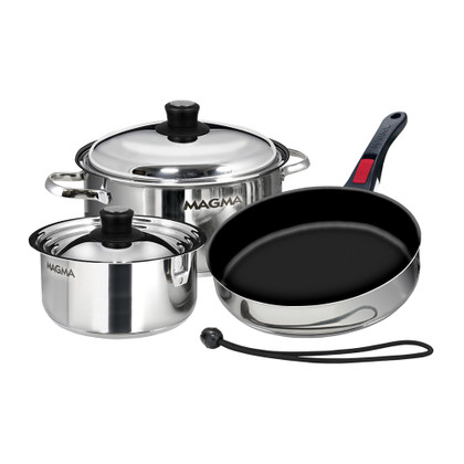 mMagma 7 Piece Induction Non-Stick Cookware Set - Stainless Steel