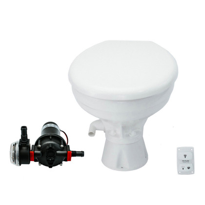Johnson Pump AquaT Toilet Silent Electric Comfort - 12V w/Pump
