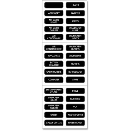Blue Sea 8031 AC Panel Basic 30 Label Set