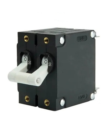 Egis A Series White Toggle Panel Mount Circuit Breaker Dual Pole Ac 50 Amp Retail Pack
