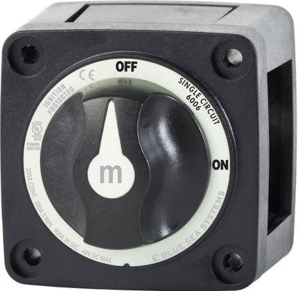 Blue Sea M-Series Battery Switch On/Off Black with Knob