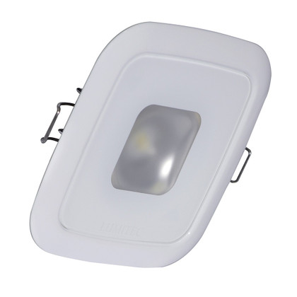 Lumitec Square Mirage Down Light - White Dimming, Red/Blue Non-Dimming - White Bezel