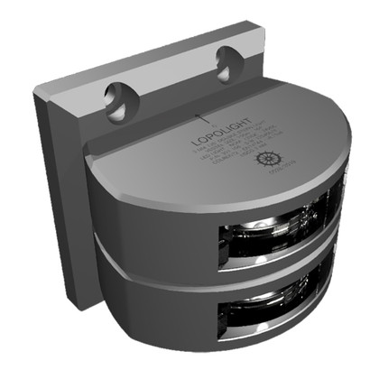 Lopolight Series 301-106 - Double Stacked Stern Light - 3NM - Vertical Mount -White - Silver Housing 