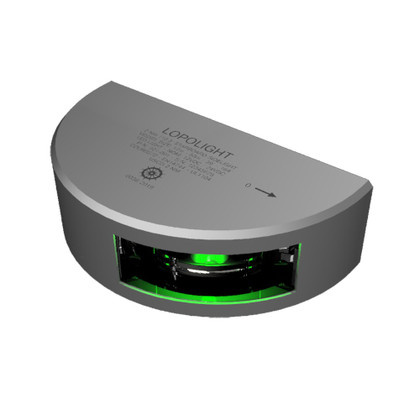 Lopolight Series 301-001 - Starboard Sidelight - 2NM - Vertical Mount - Green - Silver Housing 