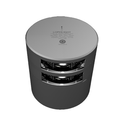 Lopolight Series 301-106 - Double Stacked Stern Light - 3NM - Horizontal Mount - White - Silver Housing 