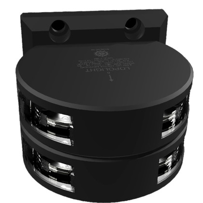 Lopolight Series 201-011 - Double Stacked Masthead Light - 3NM - Vertical Mount - White - Black Housing 