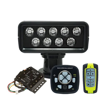 ACR RCL-100 LED Black Searchlight w/URP-103 Wired Point Pad, URC-104 Master Controller &amp; URH-103 Wireless Handheld Remote
