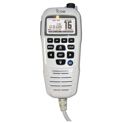 Icom HM195 CommandMic&trade; IV with White BlackLit LCD - Super White