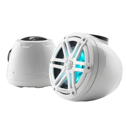 JL Audio M3 VeX&trade; Series 6.5" Enclosed Coaxial Speakers w/RGB LED Lighting &amp; White Sports Grilles - M3-650VEX-Gw-S-Gw-i