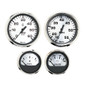 Faria Spun Silver Box Set of 4 Gauges f/Outboard Engines - Speedometer, Tach, Voltmeter  Fuel Level
