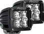 RIGID D-Series PRO LED Light, Spot Optic, Amber, Surface Mount, Pair