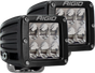 RIGID D-Series PRO LED Light, Driving Optic, Surface Mount, Black Housing, Pair