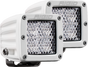 RIGID D-Series PRO Light, Flood Diffused, Surface Mount, White Housing, Pair