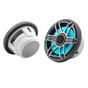 JL Audio M6 Series 7.7" Marine Coaxial Speakers w/Grey Metallic Sport Grille  LED Lighting - M6-770X-S-GmTi-i