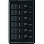 Blue Sea 8373 Water Resistant 6 Position - Black - Vertical Mount Panel