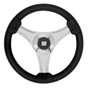 Uflex - Tavolara - 13.8" Black Polyurethane Steering Wheel w/Silver Spokes &amp; X62 Hub