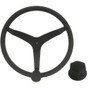 Uflex - V46 - 13.5" Stainless Steel Steering Wheel w/Speed Knob &amp; Chrome Nut - Black