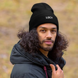 LGCY Cuffed Beanie (Classic) - Black w/ White Logo - Male Lifestyle