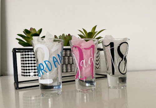 Personalised Name & Age Shot Glasses