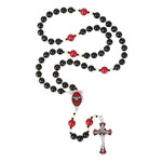 Confirmation Black Wood Rosary with Prayer Card thumbnail 3