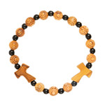 Tau Olive Wood Bead Rosary Bracelet thumbnail 4
