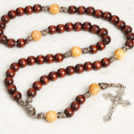 Two Tone Wood Paracord Rosary